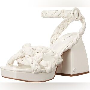 Sam Edelman Circus NY Mable Braided Platform Sandals Heels White